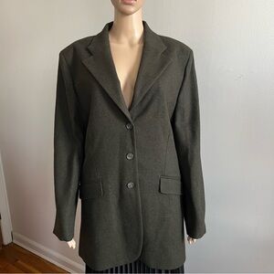 The Foxley Collection Made in England Wool Cashmere Blend Green Jacket Size 16